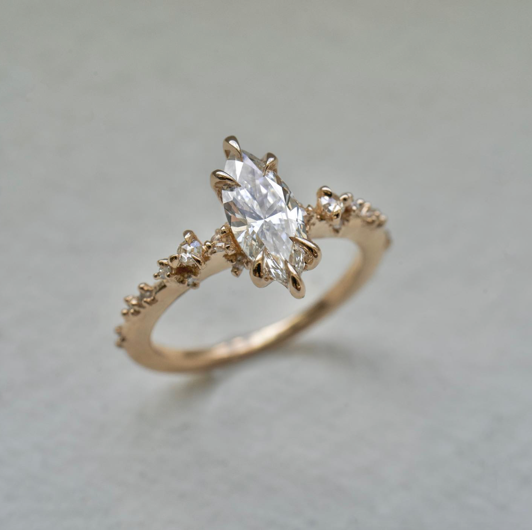 0.8ct Marquise cut Diamond Nereid Ring - Laurie Fleming Jewellery