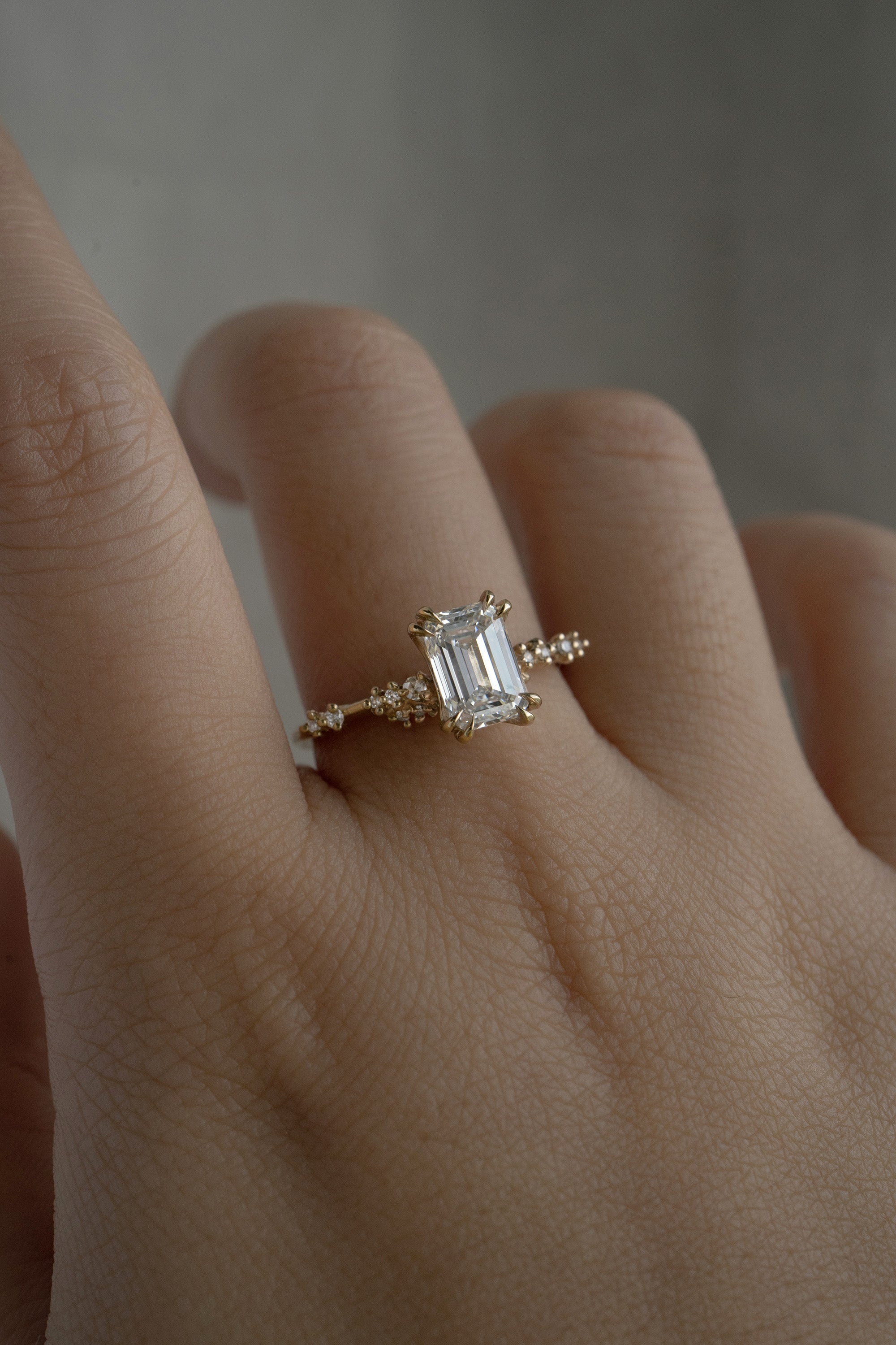 Emerald Cut Diamond Daphne Ring, Supreme - Laurie Fleming Jewellery