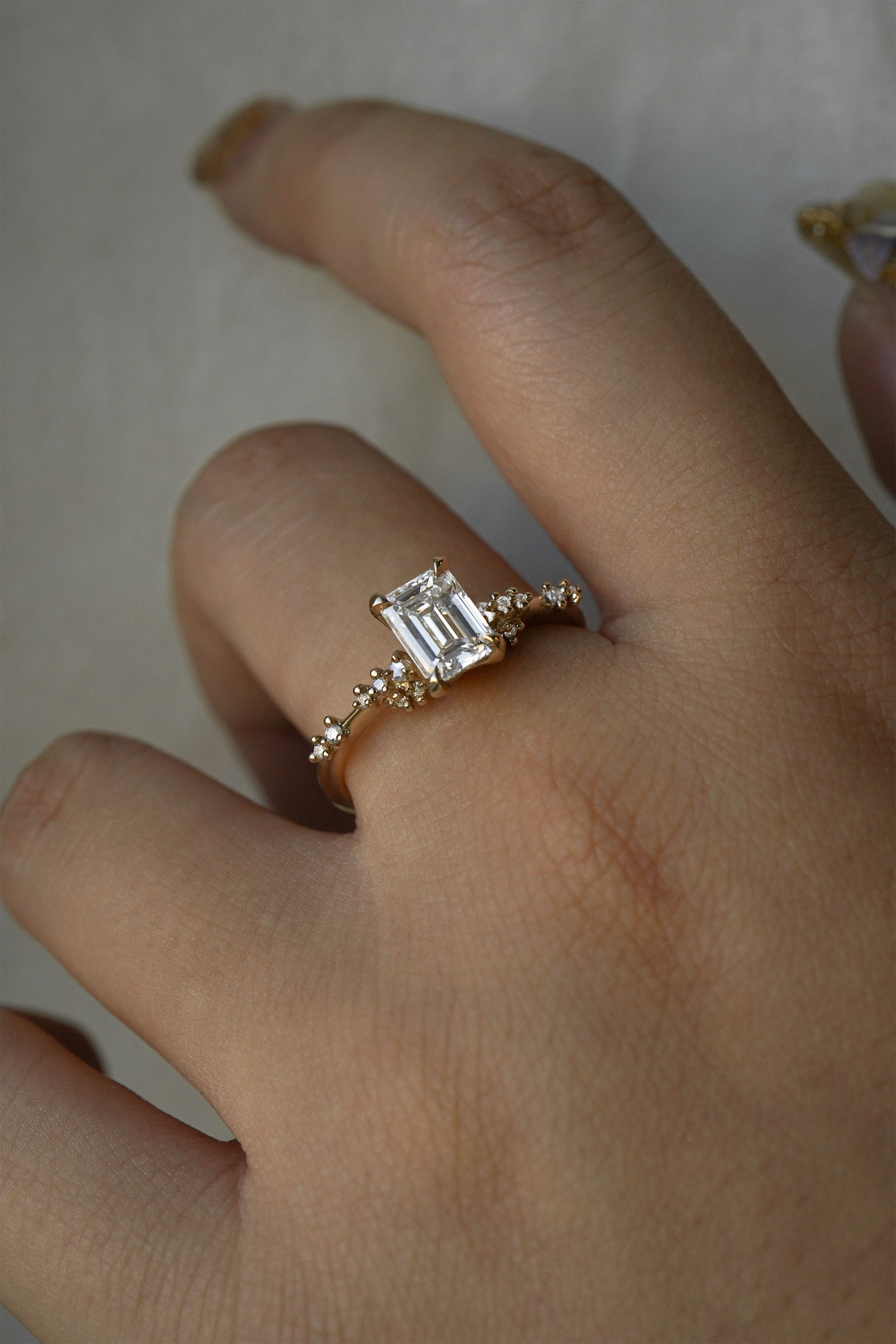 Emerald Cut Diamond Daphne Ring, Supreme - Laurie Fleming Jewellery