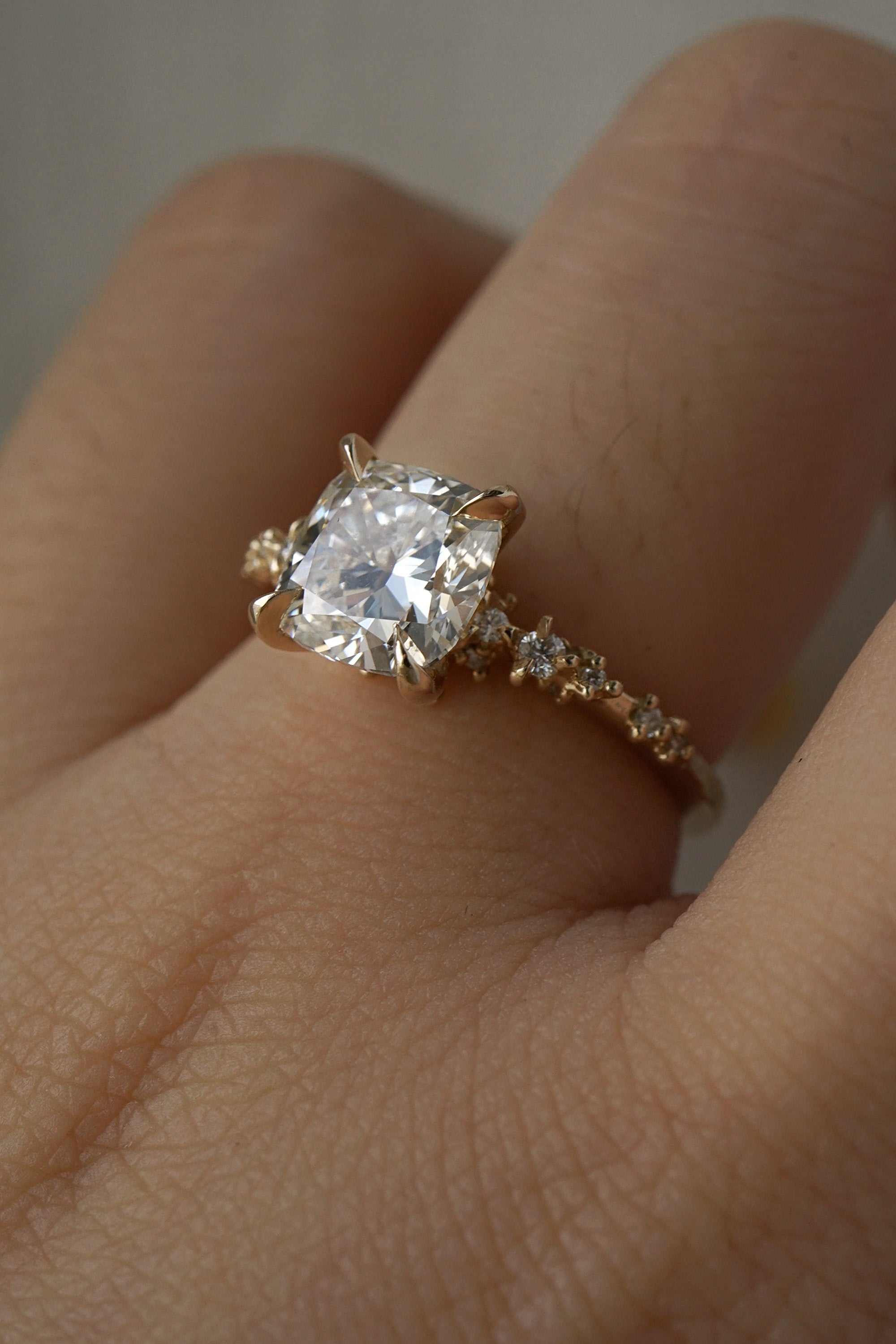 2ct cushion cut Diamond Nereid Ring - Laurie Fleming Jewellery