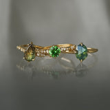 Vibrant Green Tsavorite Garnet Daphne Ring