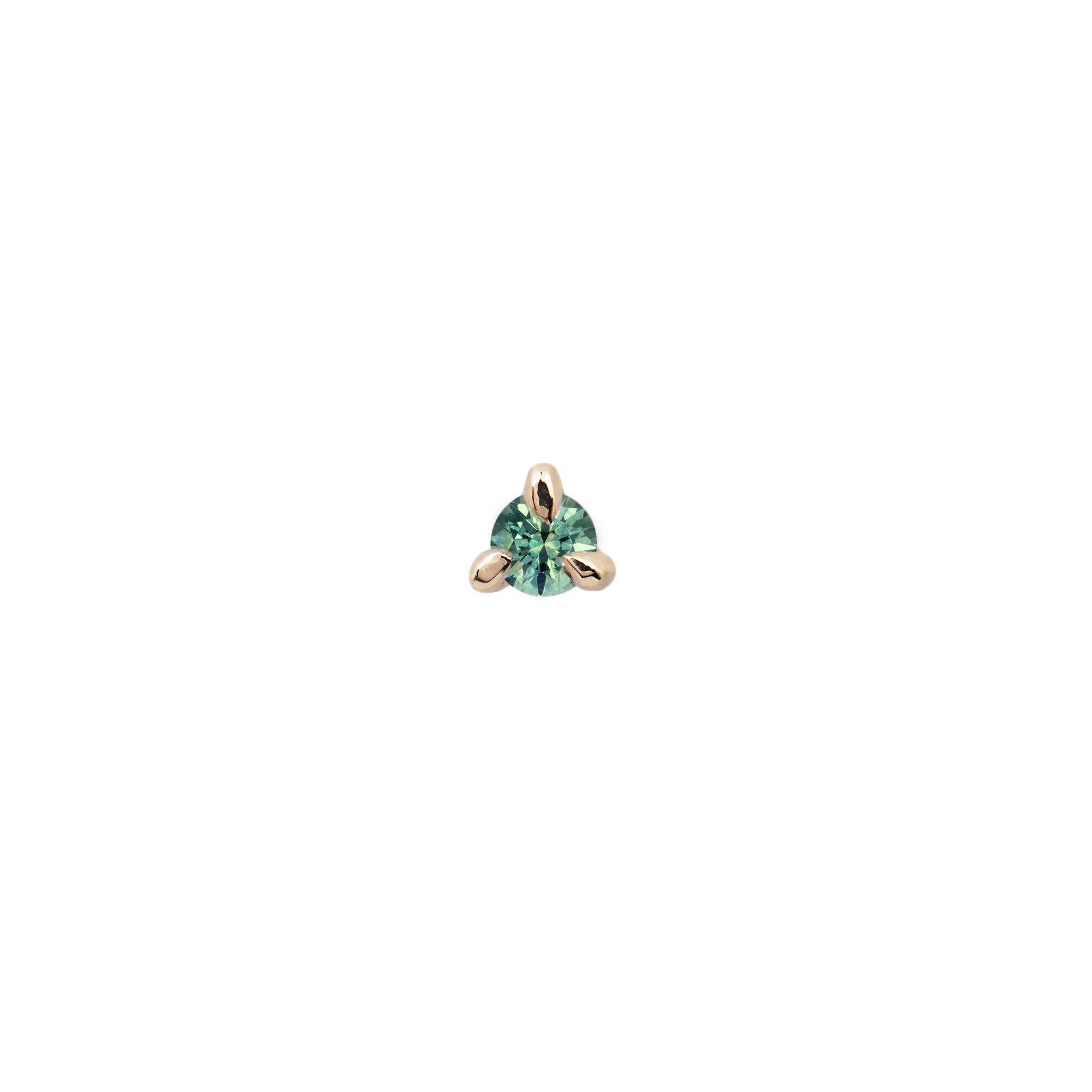 Blue-green Teal Sapphire Selene Stud Earring - Laurie Fleming Jewellery