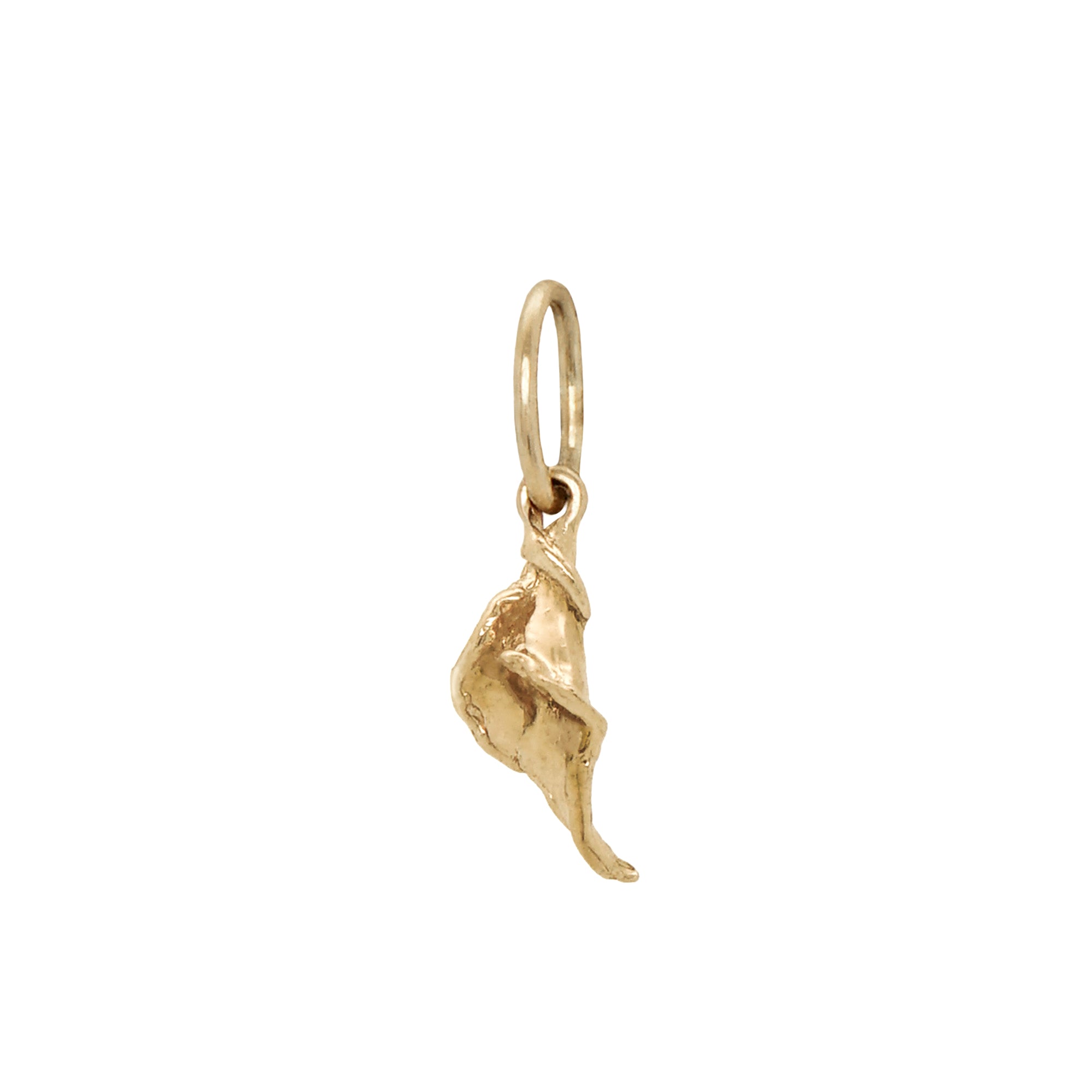 lily flower charm Dainty Sculptural Handcarved Calla Lily Flower Charm 14k White gold