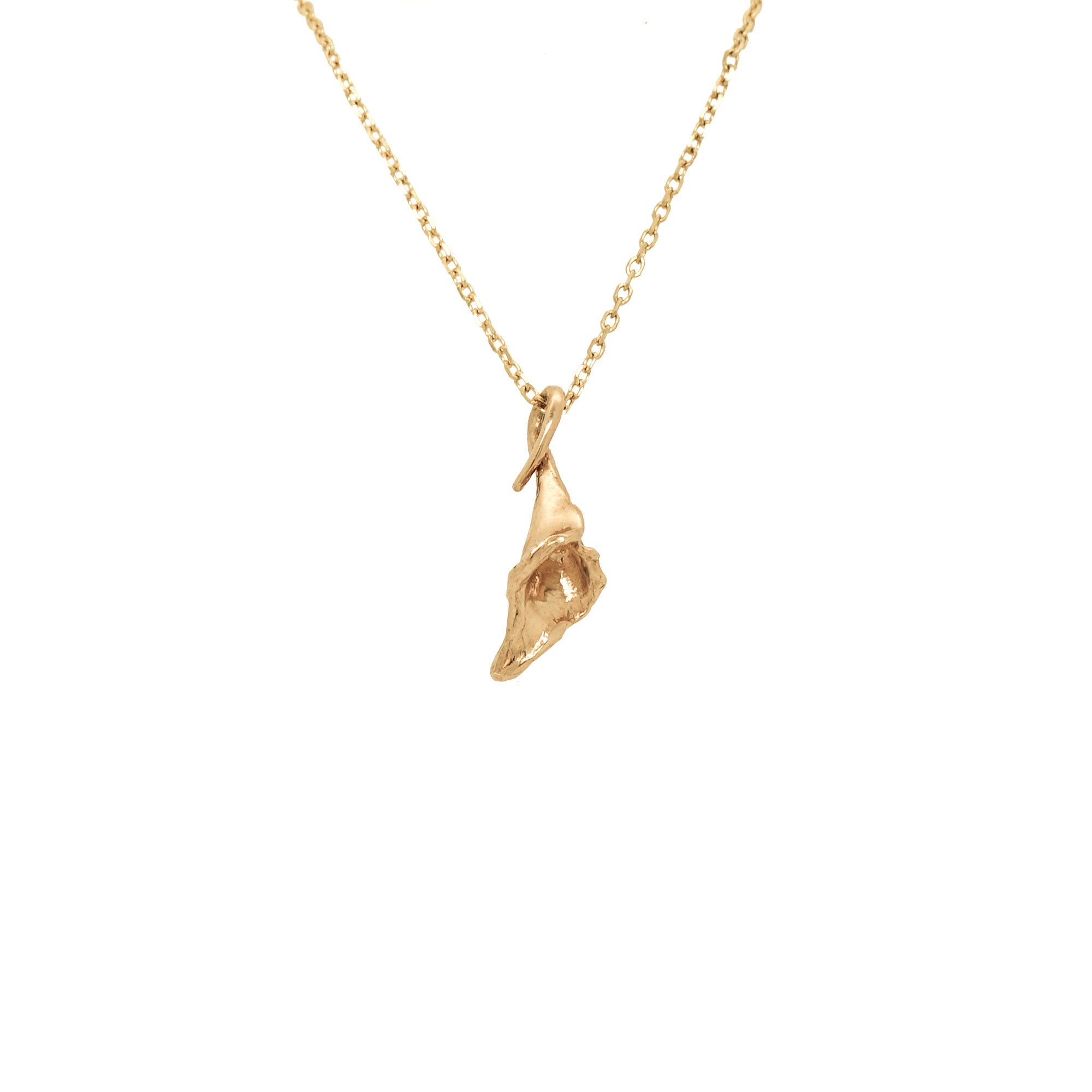 Elegant and Sculptural Hand-Carved Calla Lily Flower Pendant Necklace