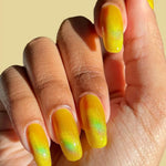 Cirque Colors Limited Edition Sparkling Yuzu lemon yellow magnetic holographic nail polish - Laurie Fleming Jewellery