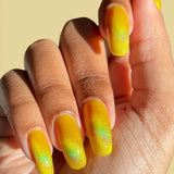 Cirque Colors Limited Edition Sparkling Yuzu lemon yellow magnetic holographic nail polish - Laurie Fleming Jewellery