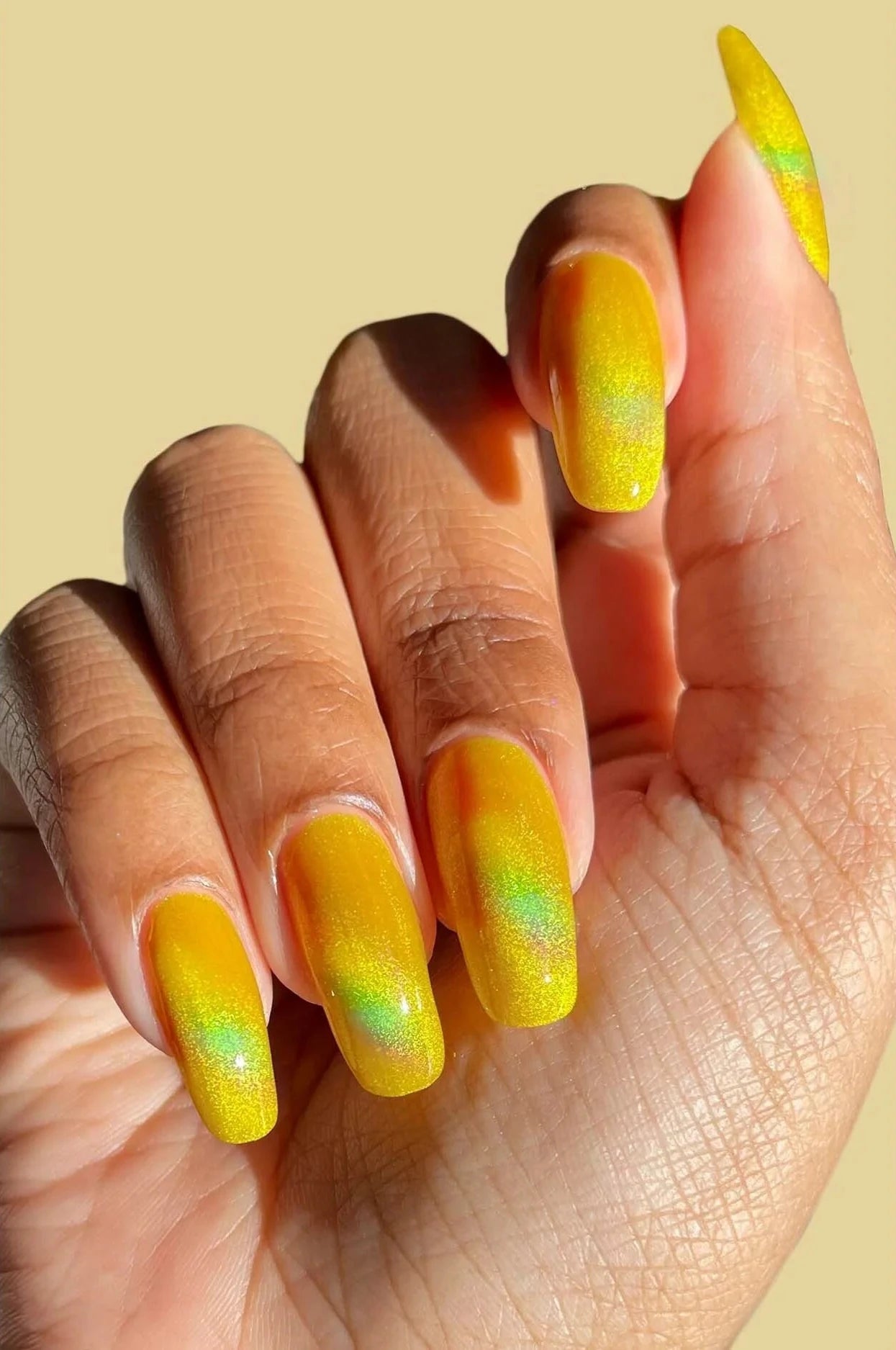 Cirque Colors Limited Edition Sparkling Yuzu lemon yellow magnetic holographic nail polish - Laurie Fleming Jewellery