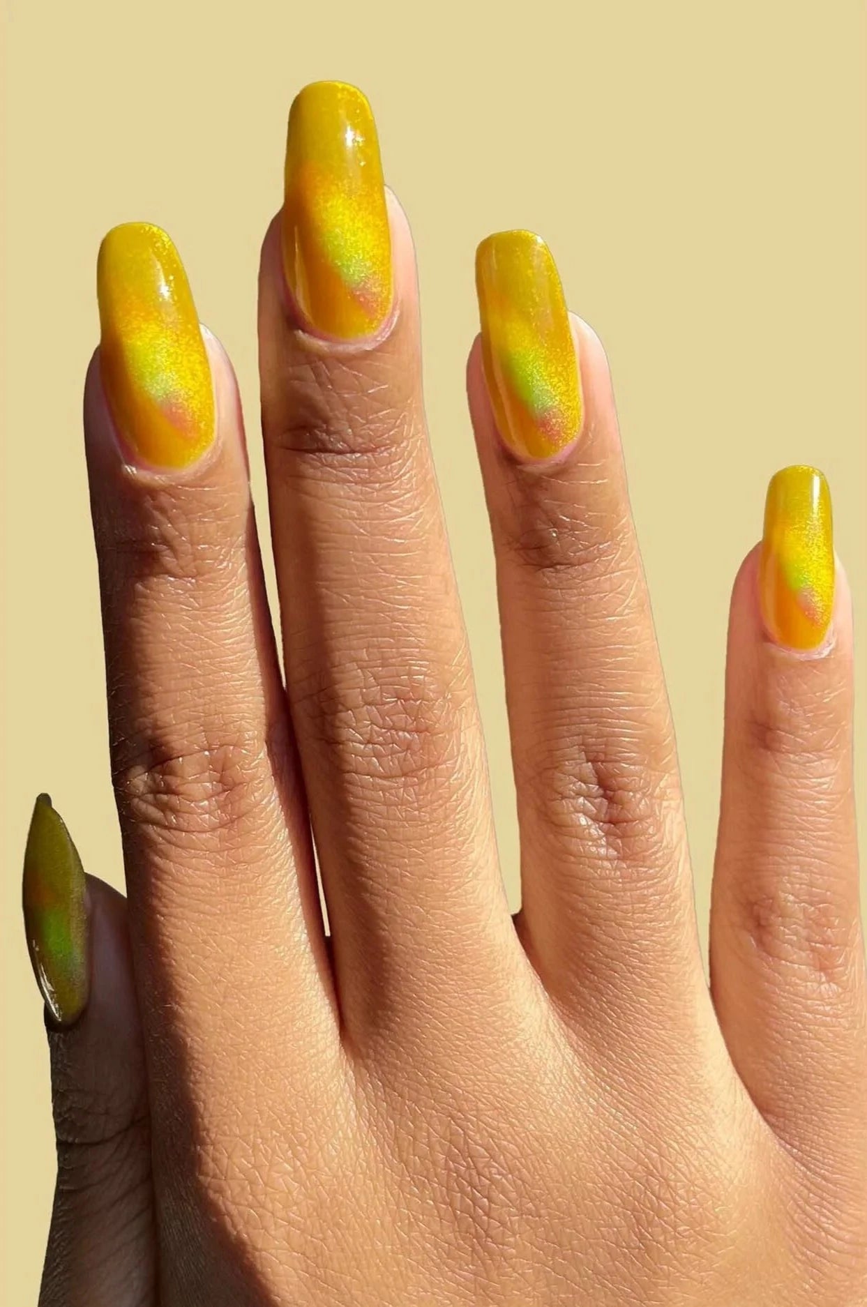 Cirque Colors Limited Edition Sparkling Yuzu lemon yellow magnetic holographic nail polish - Laurie Fleming Jewellery