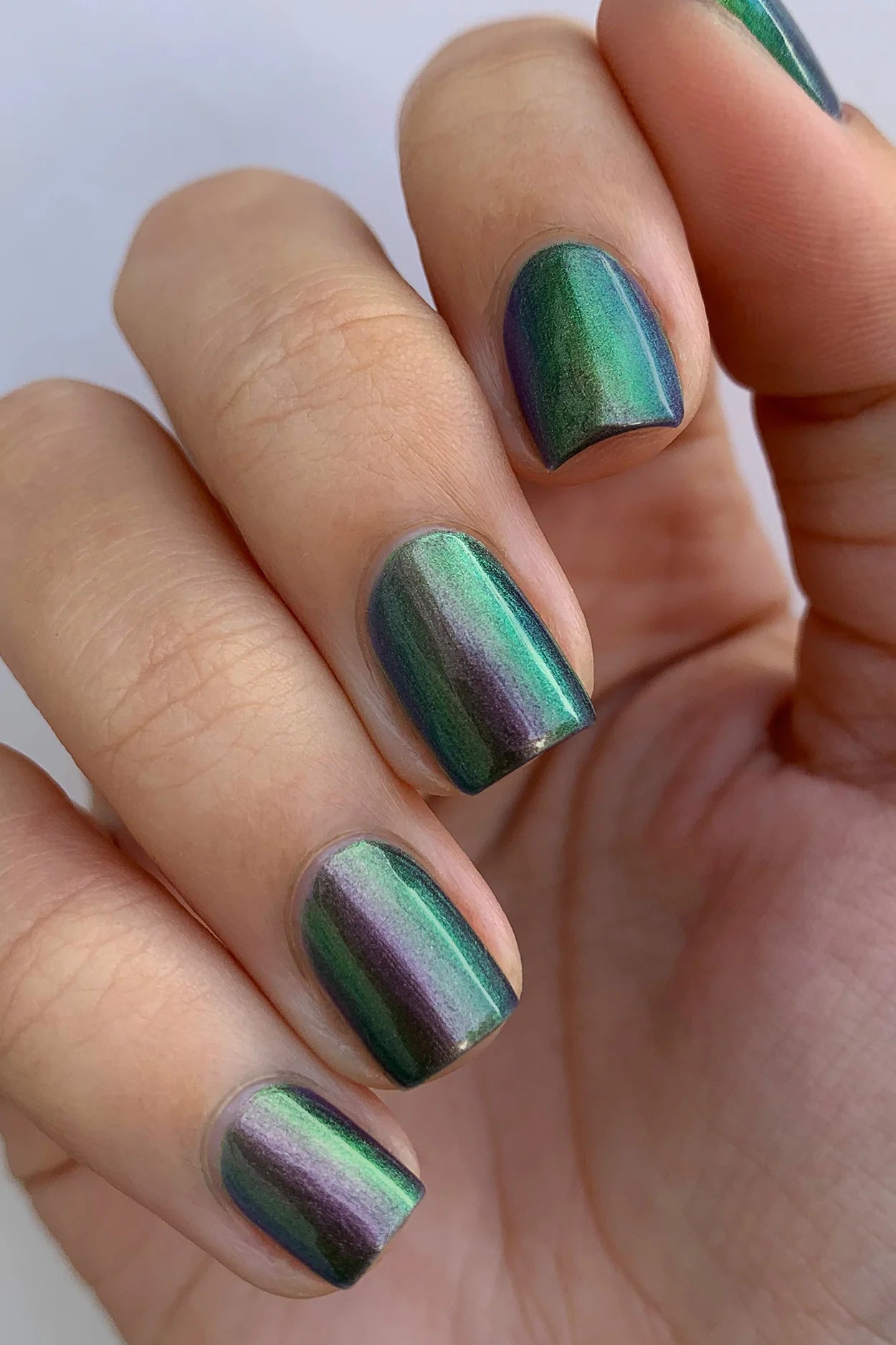 Cirque Colors Tomorrowland Multichrome green to purple nail polish - Laurie Fleming Jewellery