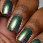 Cirque Colors Tomorrowland Multichrome green to purple nail polish - Laurie Fleming Jewellery