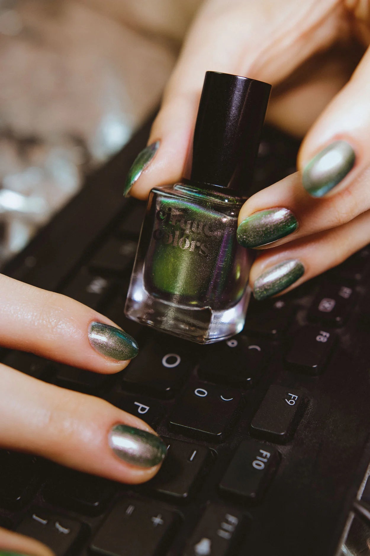 Cirque Colors Tomorrowland Multichrome green to purple nail polish - Laurie Fleming Jewellery