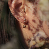 Diamond Rose Drop Earring