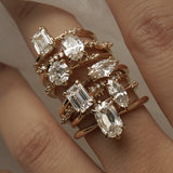 1.01ct Emerald Cut Diamond Daphne Ring