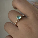Light Green Sapphire Daphne Ring