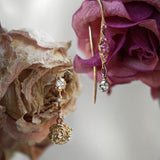 Diamond Rose Drop Earring