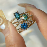 Rich Spruce Green Montana Sapphire Daphne Ring