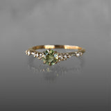 Chartreuse Green Sapphire Daphne Ring