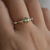 Chartreuse Green Sapphire Daphne Ring