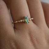 Leaf Green Rectangular Radiant Sapphire Nereid Ring