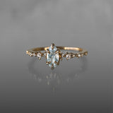 Sage Tint Marquise Cut Sapphire Nereid Ring