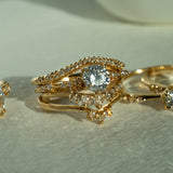 Nereid Ring, Diamond Scale Undine Band, Brilliant Daphne Ring, Rose Cut Diamond Beacen Ring, Aika Ring, Brilliant Ilona Ring, Brilliant Beacen Ring - Laurie Fleming Jewellery