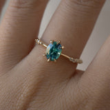 Oval Blue-Green Sapphire Ilona ring - Laurie Fleming Jewellery