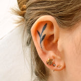 Peony Earring, Shadow Nectar Earring, Hidden Fairy Stud - Laurie Fleming Jewellery