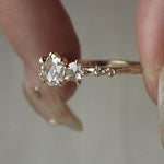 Rose cut diamond Wild Iris Engagement Ring - Laurie Fleming Jewellery