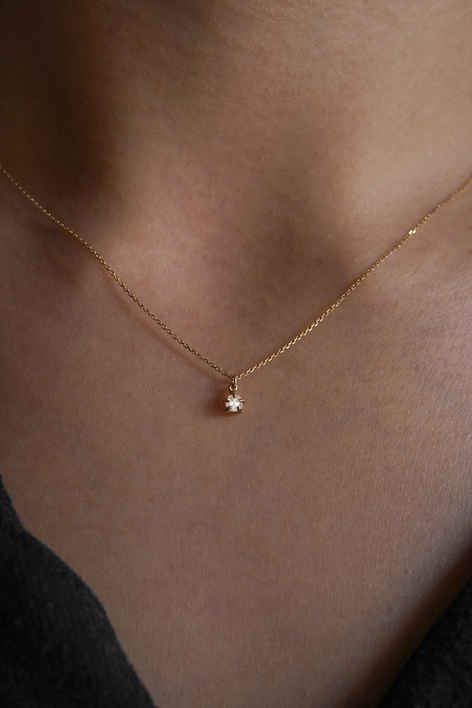 Rose Cut Diamond Moondew Necklace - Laurie Fleming Jewellery