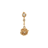 Diamond Rose Drop Earring