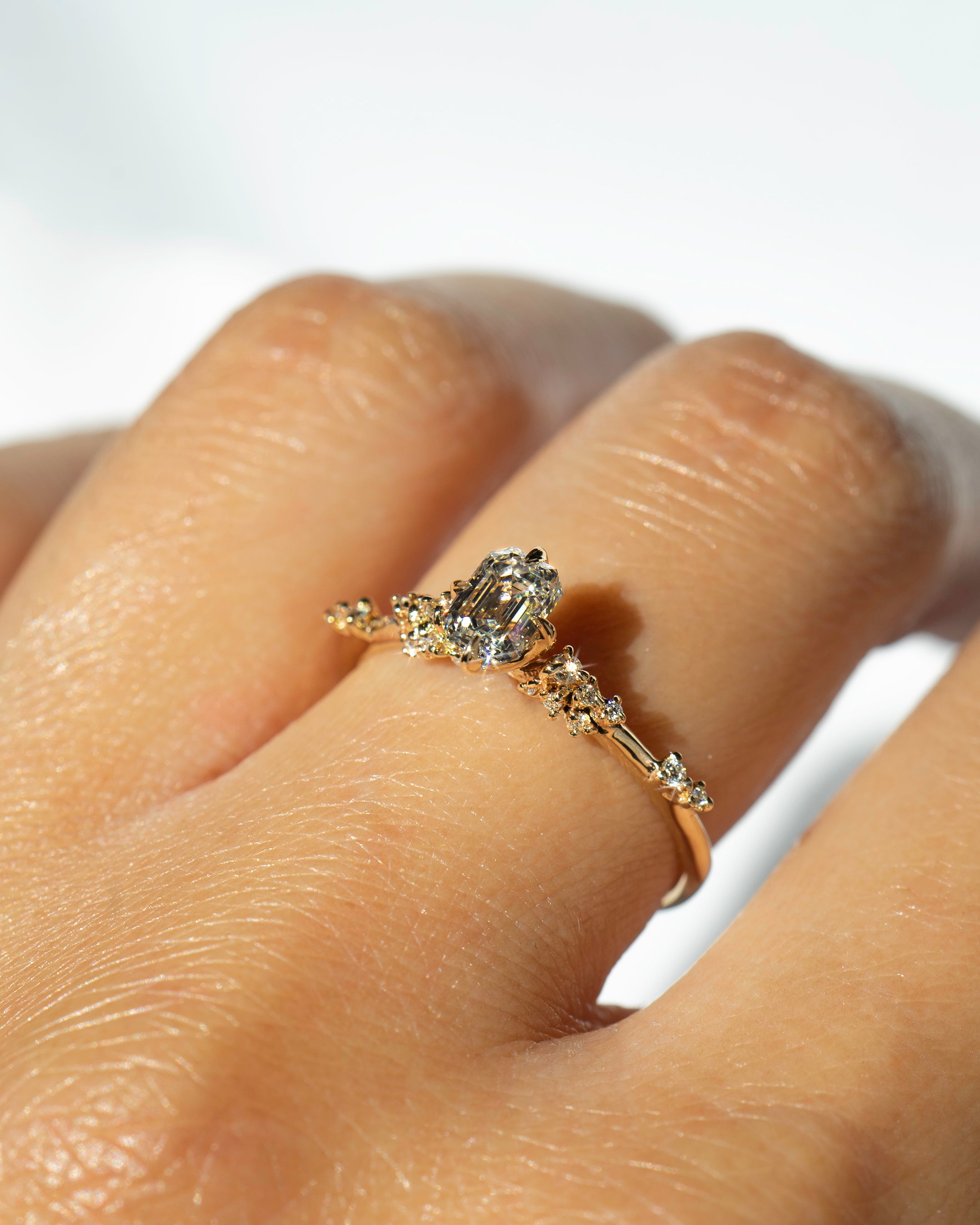0.5ct Emerald Cut Diamond Daphne Ring - Laurie Fleming Jewellery