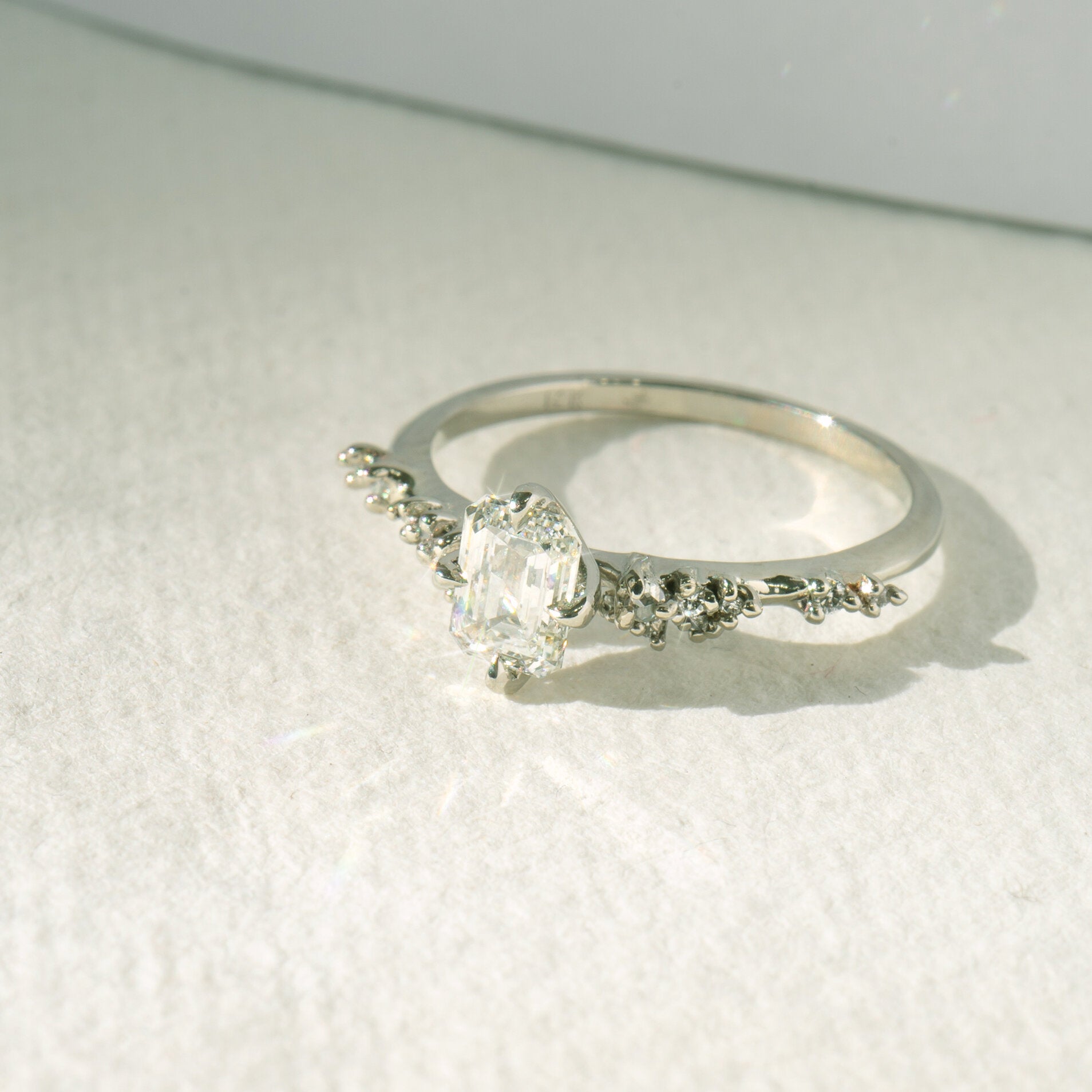Emerald Cut Diamond Daphne Ring - Laurie Fleming Jewellery