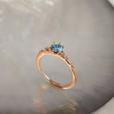 Blue Sapphire Water Lily Ring - ooak