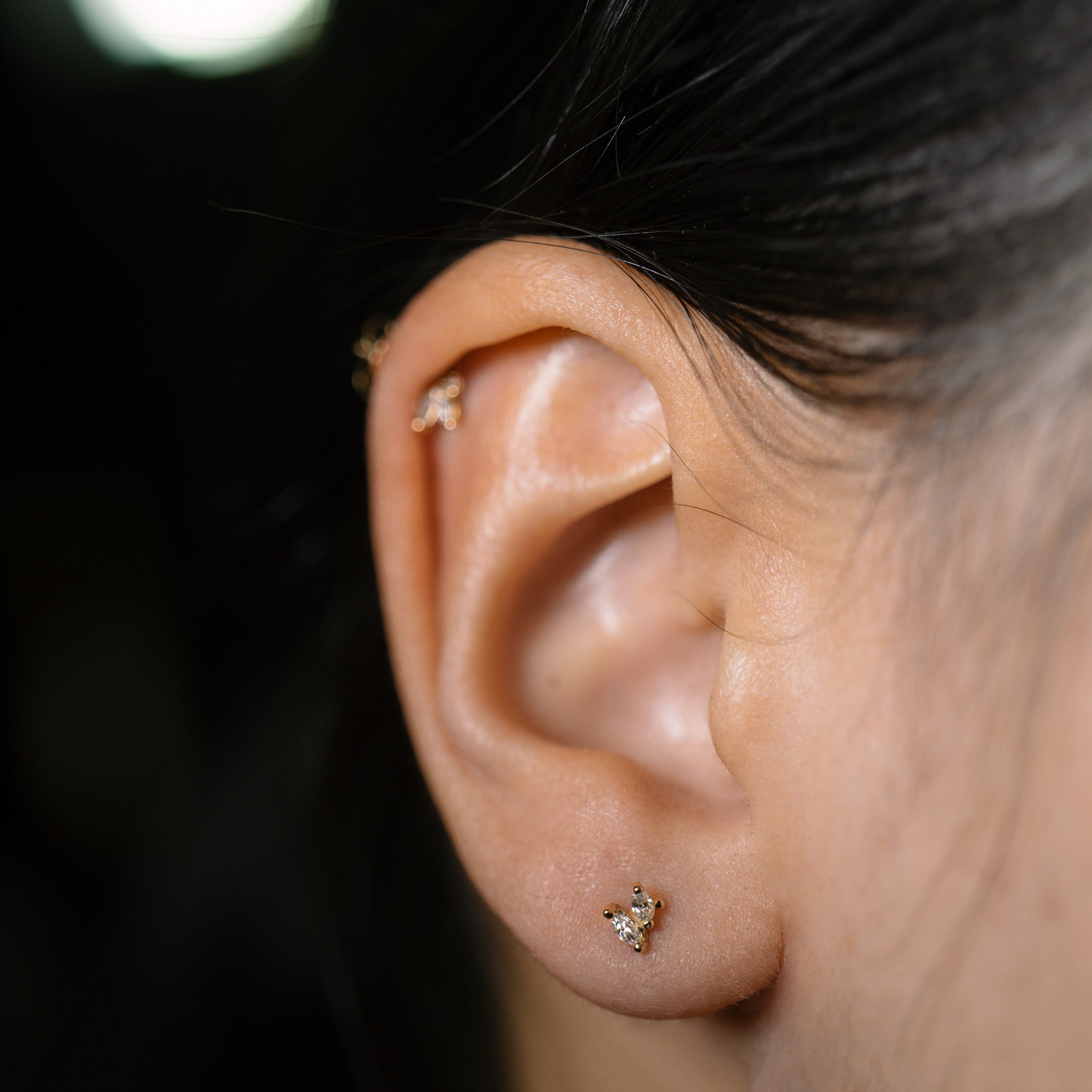 Diamond Gossamer Wing Stud - Laurie Fleming Jewellery