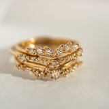 Diamond Jasmine Ring, Sylph Band, Rose Cut Pear Diamond Aika Ring, Daphne Band - Laurie Fleming Jewellery