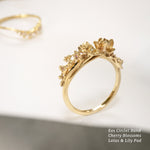 Asrai Garden Ring with Eos Circlet Band, Cherry Blossoms, Lotus and Lily Pad - Laurie Fleming Jewellery