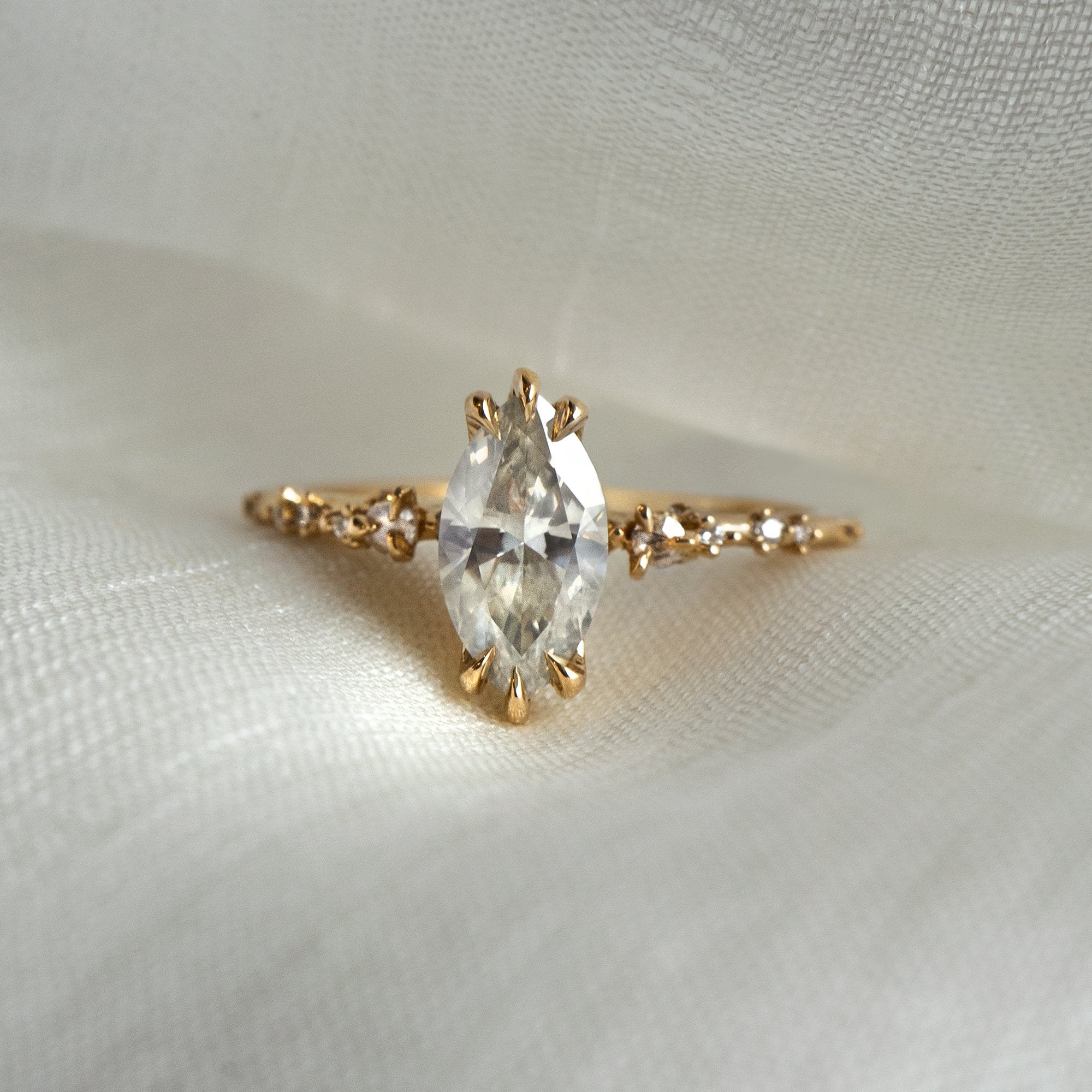 1.11ct Grey Marquise Nereid Ring - Laurie Fleming Jewellery