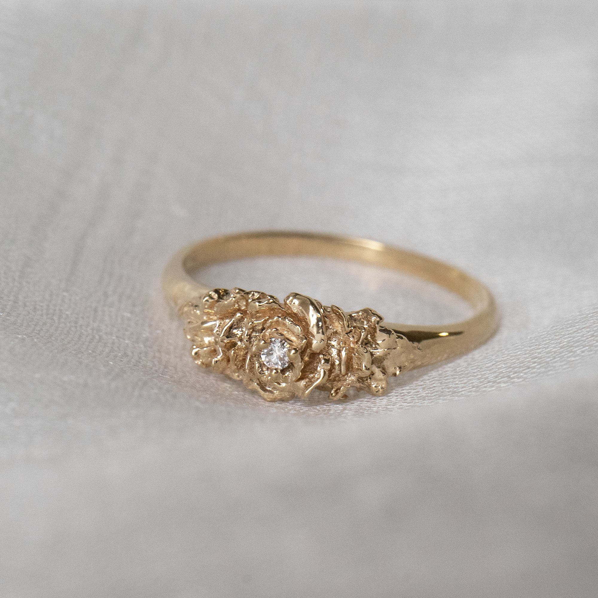 Old Garden Rose Signet Ring - Laurie Fleming Jewellery