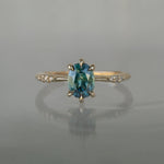 Oval Blue-Green Sapphire Ilona ring - Laurie Fleming Jewellery