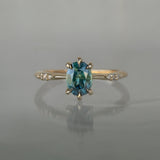Oval Blue-Green Sapphire Ilona ring - Laurie Fleming Jewellery