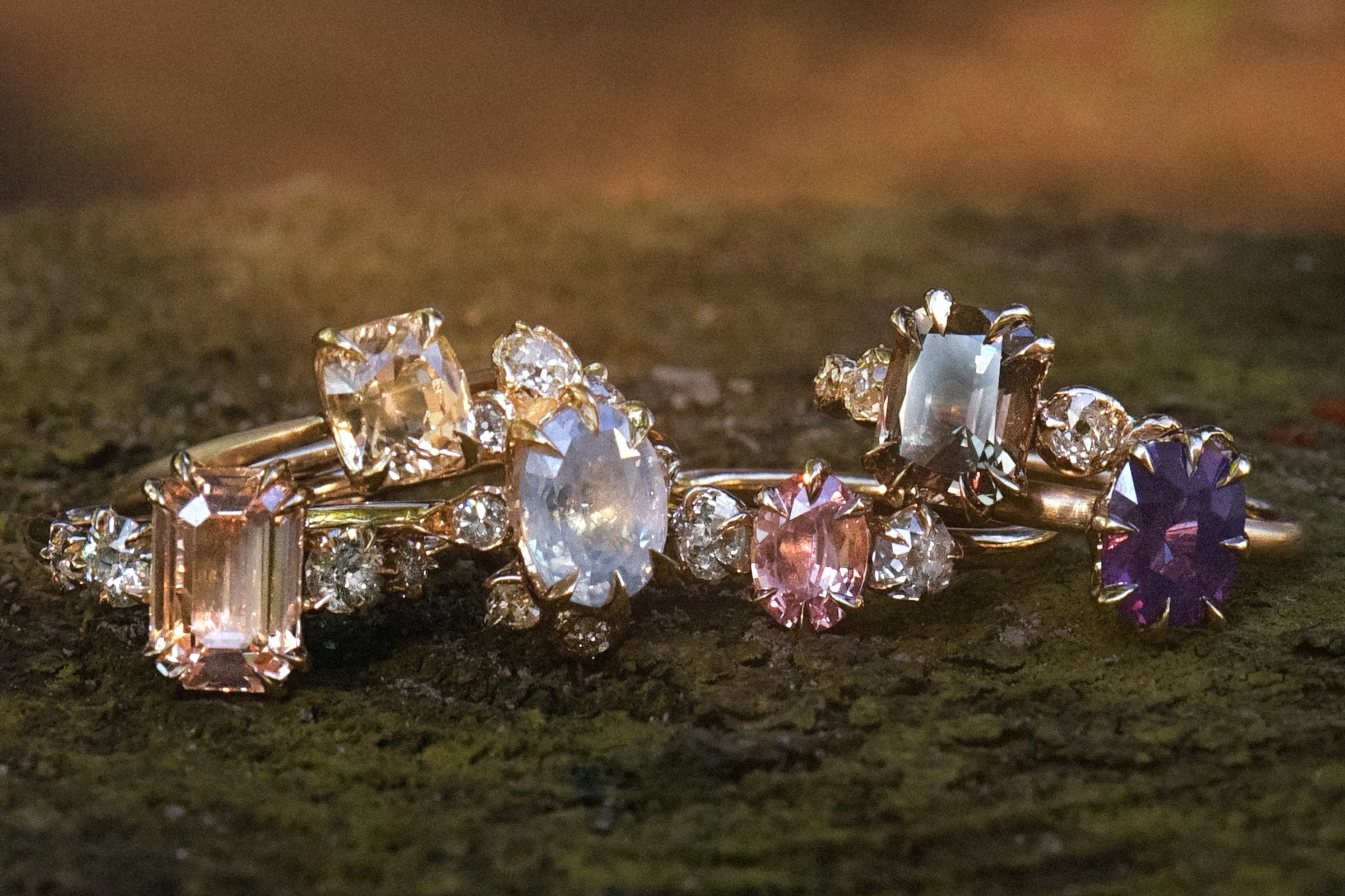 Effloresce: Six New One-of-a-Kind Antique-Inspired Sapphire Rings