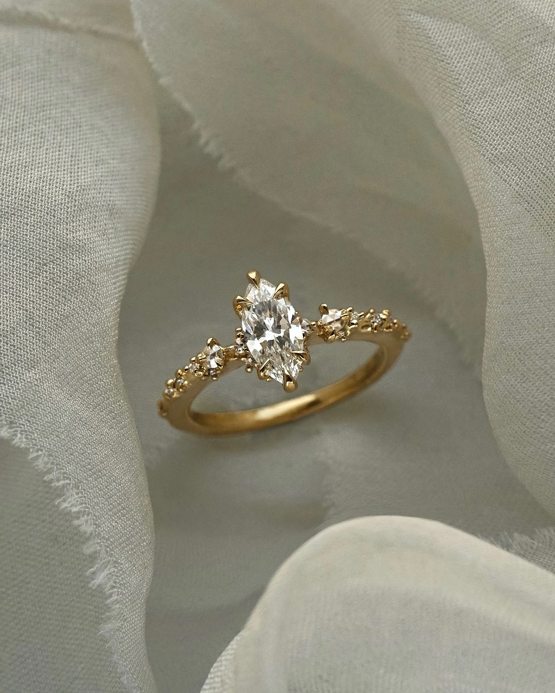 Marquise Diamond Nereid Ring by Laurie Fleming Jewellery