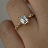 Nereid Ring ft. 0.70ct Emerald Cut Diamond, G colour VVS2 clarity (6.24 x 4.42 mm) - Laurie Fleming Jewellery