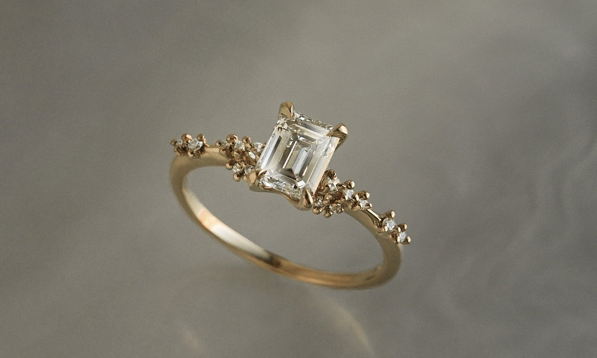 Emerald Cut Diamond Daphne Ring, Supreme - Laurie Fleming Jewellery