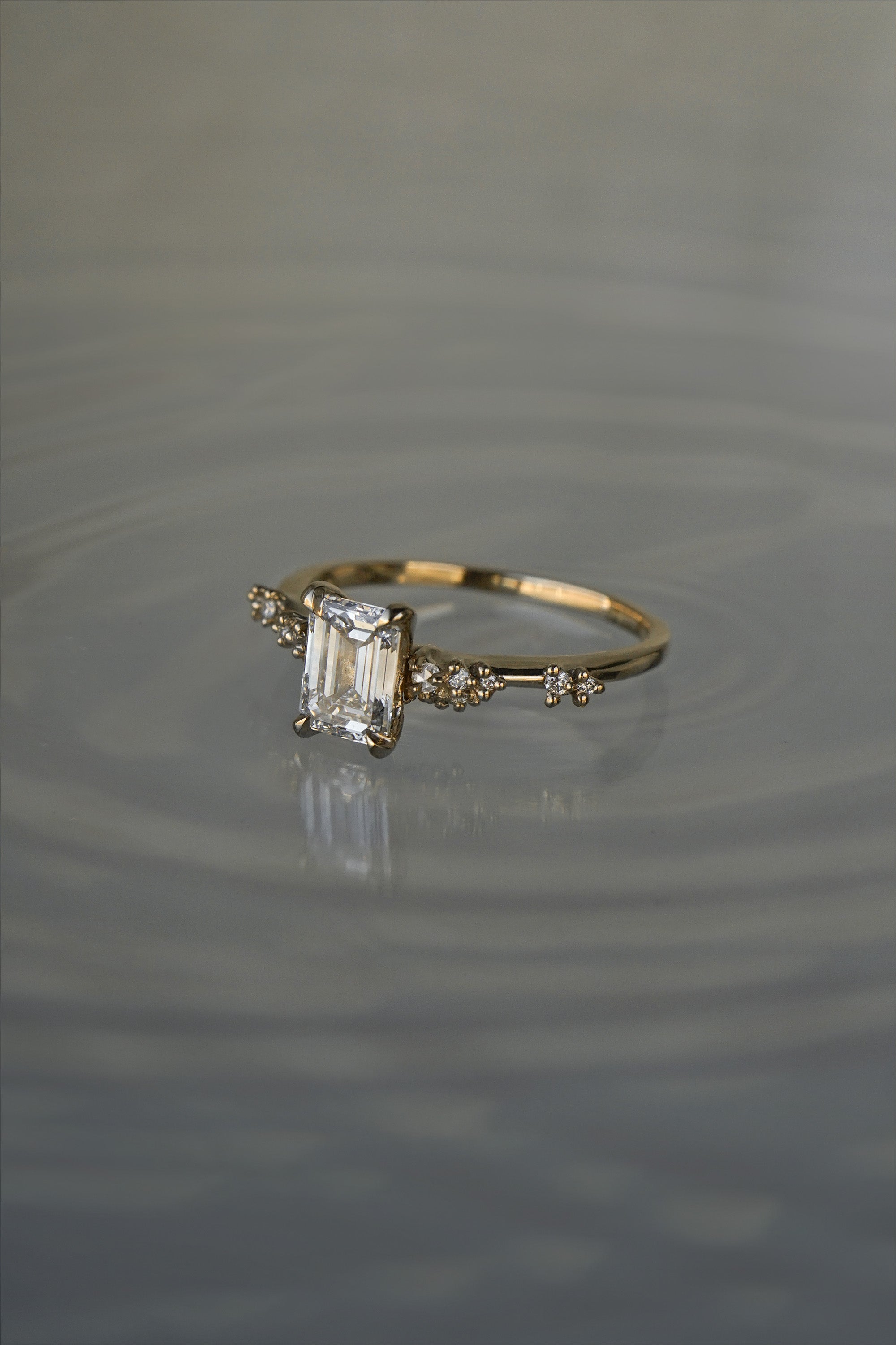 Emerald Cut Diamond Daphne Ring, Supreme - Laurie Fleming Jewellery