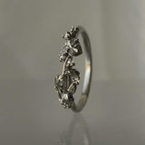 Asrai Garden Ring with Eos Band, Hellebore, Diamond Dewdrops - Laurie Fleming Jewellery