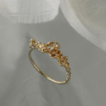 Asrai Garden Ring with Sleeping Petal Band, Calla Lily, Lilies, Diamond Dewdrops - Laurie Fleming Jewellery