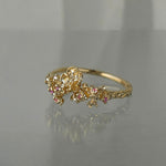 Asrai Garden Ring with Sleeping Petal Band, Cherry Blossoms, Orchid - Laurie Fleming Jewellery