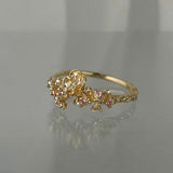 Asrai Garden Ring with Sleeping Petal Band, Cherry Blossoms, Orchid - Laurie Fleming Jewellery