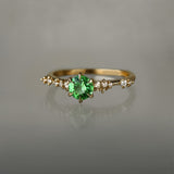 Vibrant Green Tsavorite Garnet Daphne Ring